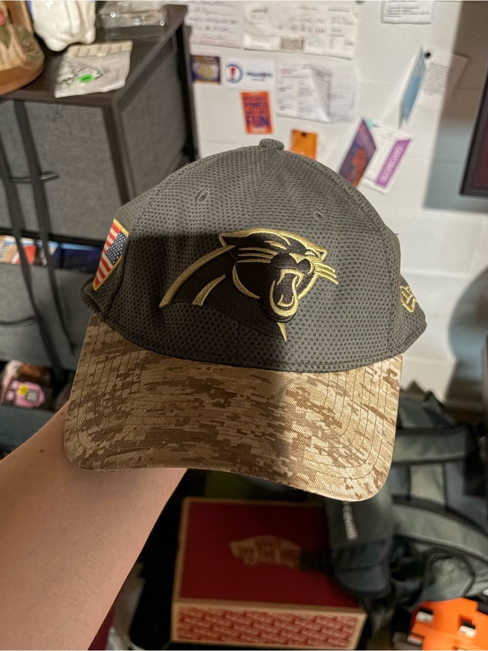 NFL Black & Tan Camo Panther Logo Baseball Cap